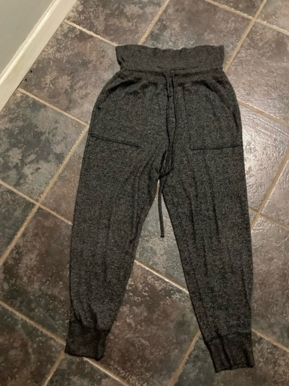 Aerie High Waist or Fold-over Lightweight Joggers. Dark Grey Women's Size M